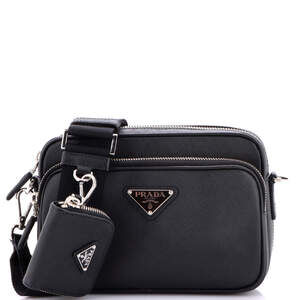 Prada Small Front Pocket Camera Bag Saffiano Leather